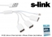 S-link IP-532 Usb to 3 Port Usb Hub + iPad4/Mini Data+ arj Kablosu