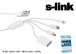 S-link IP-533 Usb to Usb + Micro 5pin + iPad4/Mini evirici Kablo
