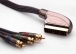 S-link SLX-M997 SCART TO 3RCA 2m Gold+Metal Kablo