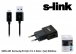 S-link SMG-441 Micro Usb Akll Telefonlar 1000MA 2 in 1 Ev arj ve Kablosu