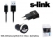 S-link SMG-442 Micro Usb Akll Telefonlar 1000MA 3 in 1 Ev + Araba arj ve Kablosu